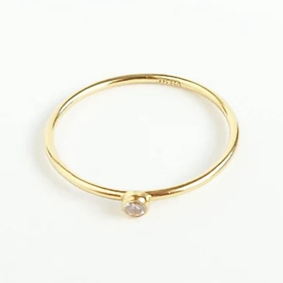 NEW 14K Gold Filled CZ Minimalist Stacking Ring, Everyday Jewelry Christmas Gift - Picture 2 of 8